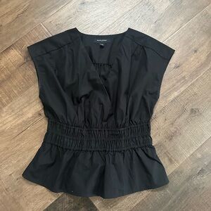 Banana republic smocked waist poplin sleevless 
 peplum  top size S